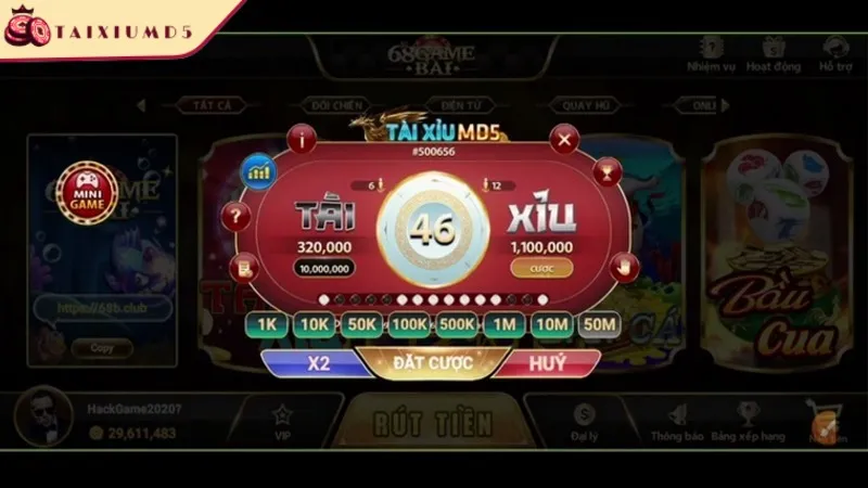 Tài xỉu MD5 là game hot ở 68 Game Bài